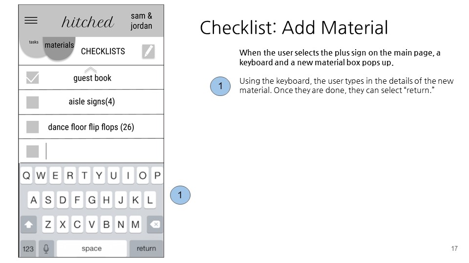 checklist add material