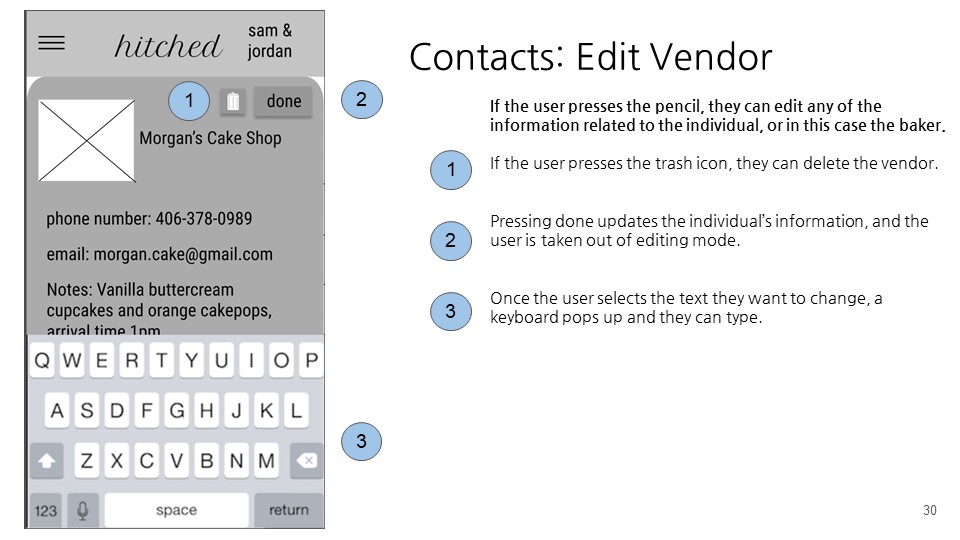 contacts edit vendor