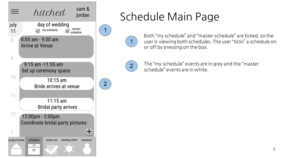 schedule main page